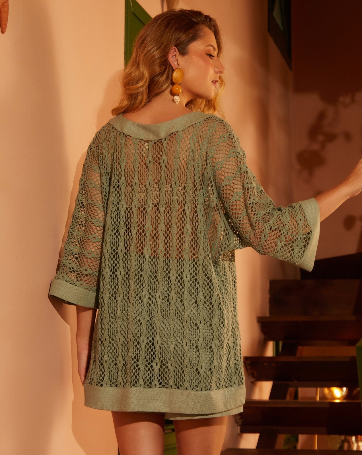 Túnica crochet sálvia - Imagem 2