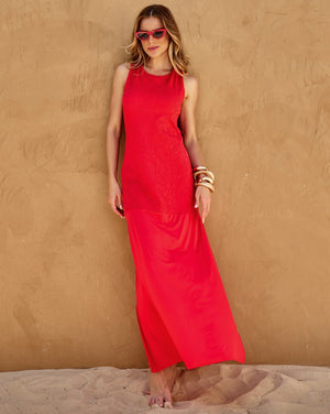Vestido longo rosso - Imagem 1