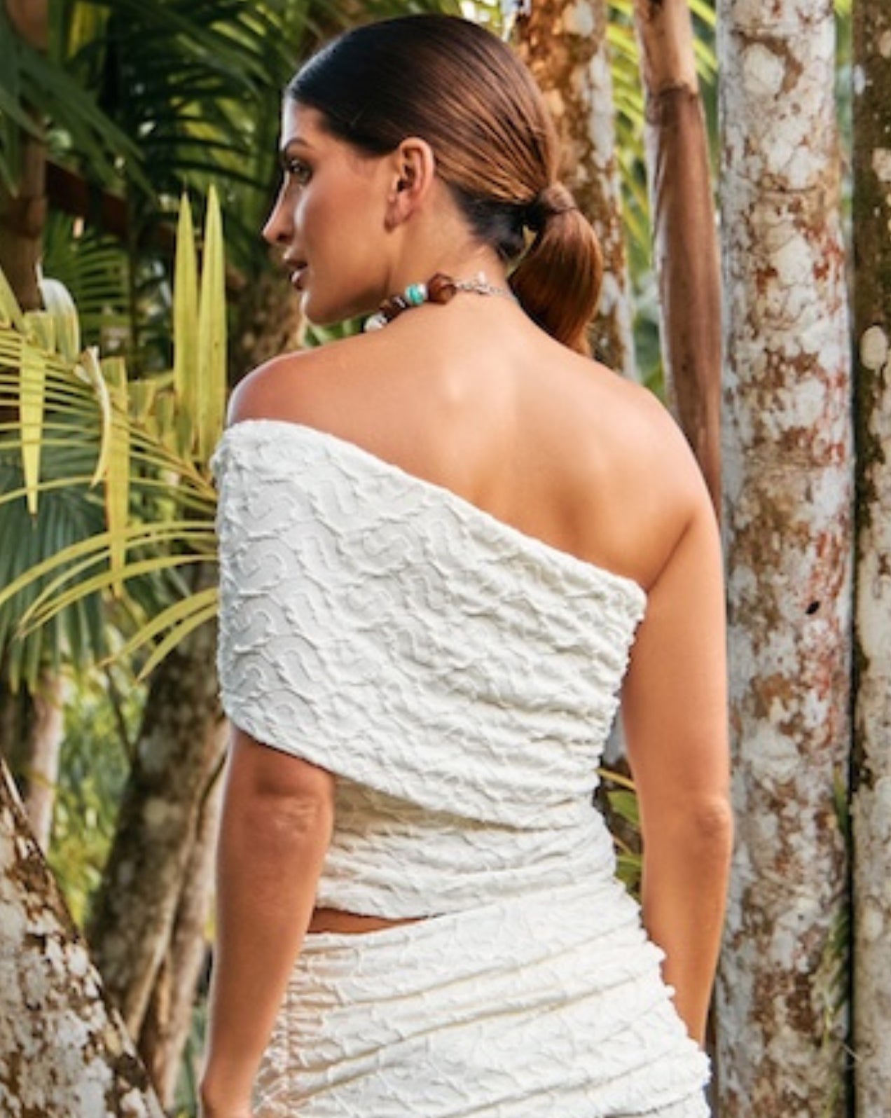 Cropped ombro único assimétrico ailes