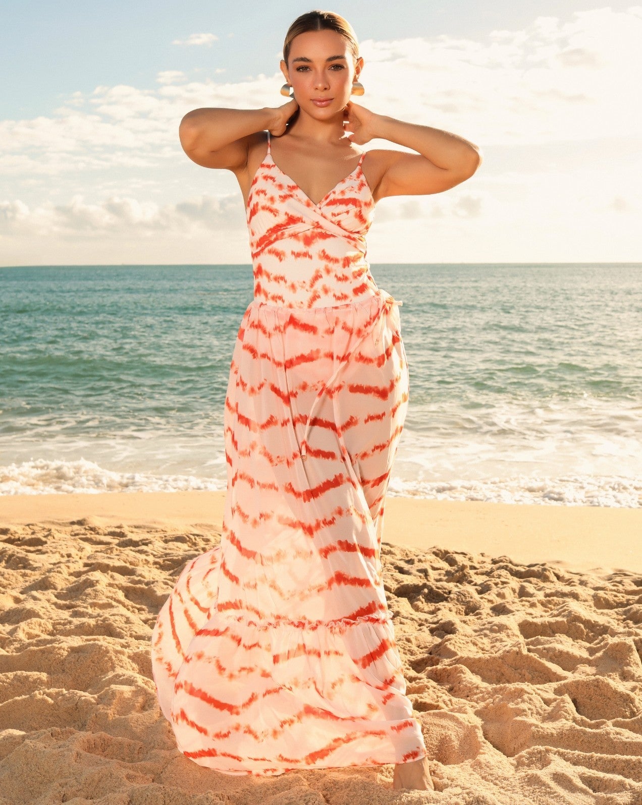 Saia longa chiffon corallia - Imagem 3