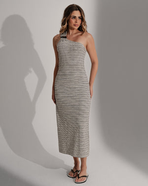 Vestido assimétrico com pedraria dualité - Imagem 1