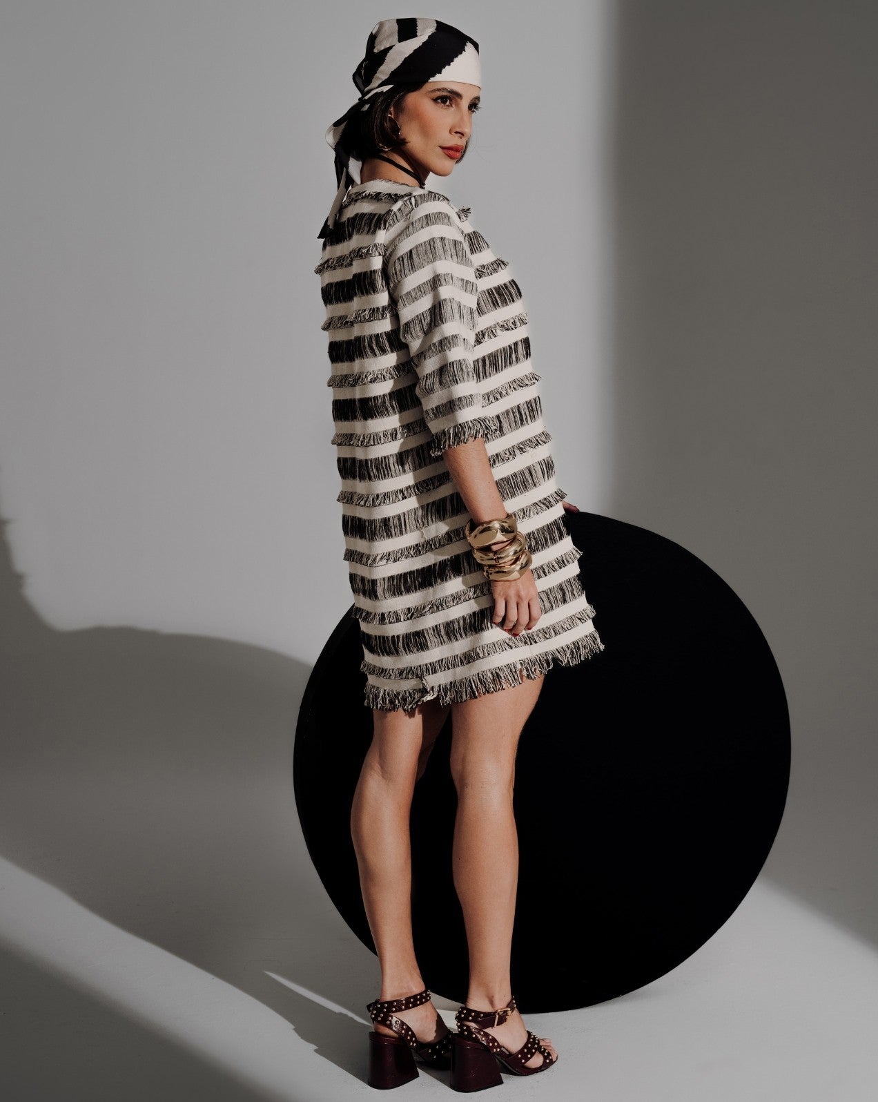 Vestido listra à frange - Imagem 2