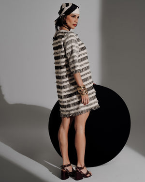 Vestido listra à frange - Imagem 2