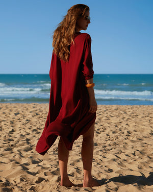 Chemise midi viscose borgonha - Imagem 2