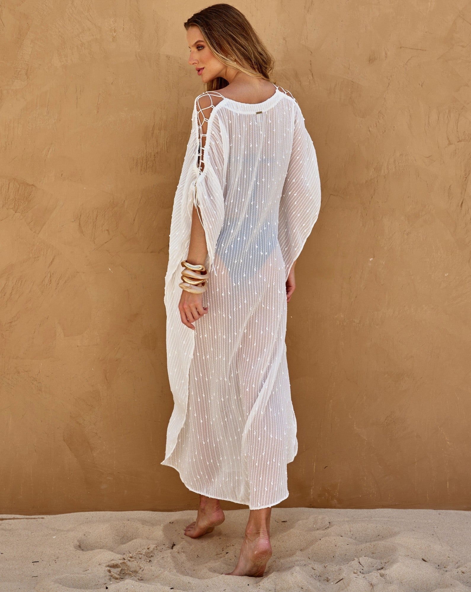 Kaftan chiffon bianco - Imagem 2